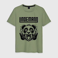 Футболка хлопковая мужская Lindemann - rock panda, цвет: авокадо