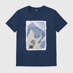 Мужская футболка Зимние медвежьи селфи