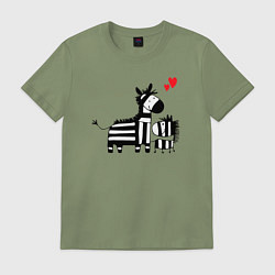 Футболка хлопковая мужская Zebra love, цвет: авокадо