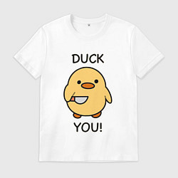 Мужская футболка Утка с ножом fuck you