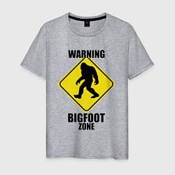 Мужская футболка Предупреждающий знак Bigfoot zone