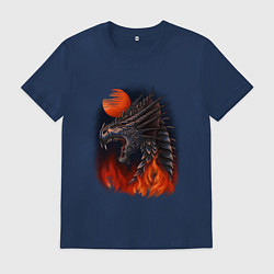 Мужская футболка Огненный дракон хамелеон