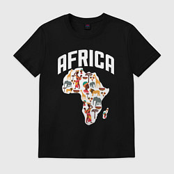 Футболка хлопковая мужская African mood, цвет: черный