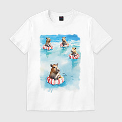 Мужская футболка Капибара на море