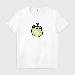 Мужская футболка Милая зеленая лягушка улыбается