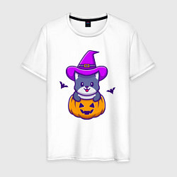 Мужская футболка Kitty halloween