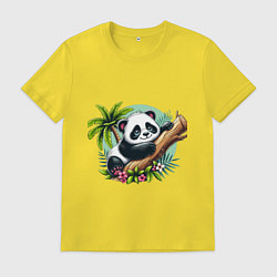 Мужская футболка Панда в тропиках