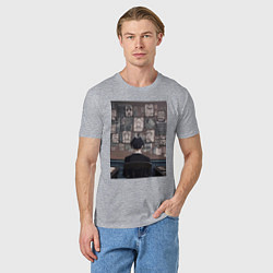 Футболка хлопковая мужская Патриотизм Мориарти Шерлок, цвет: меланж — фото 2