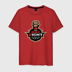 Футболка хлопковая мужская MMA fight night, цвет: красный