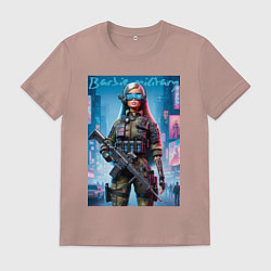 Футболка хлопковая мужская Barbie military - special forces, цвет: пыльно-розовый