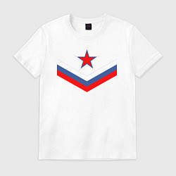 Мужская футболка Звезда и российский флаг