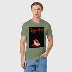 Футболка хлопковая мужская Принцесса Мононоке маска Сан, цвет: авокадо — фото 2