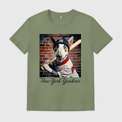 Мужская футболка Bull terrier - New York yankees baseball team