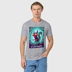 Футболка хлопковая мужская Terrible squirrel - nightmare, цвет: меланж — фото 2