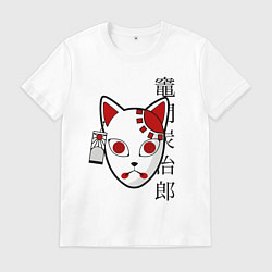 Мужская футболка Маска кицунэ - клинок рассекающий демонов