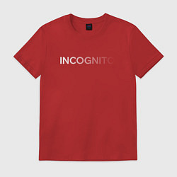 Футболка хлопковая мужская Incognito - градиентная надпись, цвет: красный