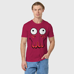 Футболка хлопковая мужская John Zoidberg Face, цвет: маджента — фото 2