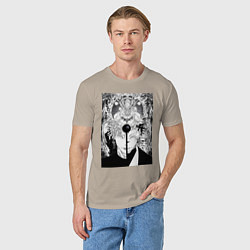 Футболка хлопковая мужская Магическая битва Сукуна Рёмэн Высокоранговое прокл, цвет: миндальный — фото 2