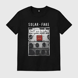 Футболка хлопковая мужская Solar Fake - Dont push the button, цвет: черный