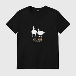 Футболка хлопковая мужская Gussi - ga ga ga, цвет: черный