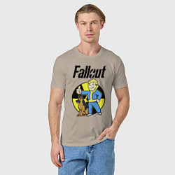 Футболка хлопковая мужская Vault boy and dog, цвет: миндальный — фото 2