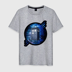 Футболка хлопковая мужская Tardis in space, цвет: меланж