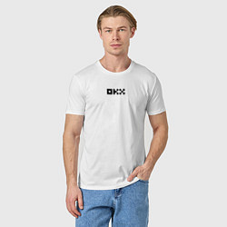 Футболка хлопковая мужская Okx, цвет: белый — фото 2