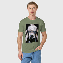 Футболка хлопковая мужская Магическая битва Мэгуми Фусигуро холодный юноша, цвет: авокадо — фото 2