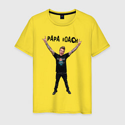 Футболка хлопковая мужская Papa Roach - Jacoby, цвет: желтый
