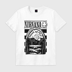 Футболка хлопковая мужская Nirvana grunge rock, цвет: белый