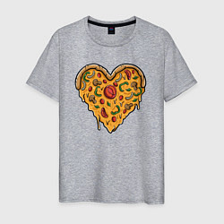 Футболка хлопковая мужская Pizza heart, цвет: меланж