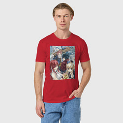 Футболка хлопковая мужская Хвост Феи Эрза Скарлет Грей Фуллбастер, цвет: красный — фото 2