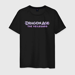 Футболка хлопковая мужская Dragon age the veilguard logo, цвет: черный