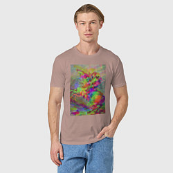 Футболка хлопковая мужская Бонапарт на перевале Сен-Бернар с глюками, цвет: пыльно-розовый — фото 2