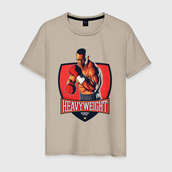 Футболка хлопковая мужская Heavyweight boxing gym, цвет: миндальный