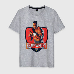 Футболка хлопковая мужская Heavyweight boxing gym, цвет: меланж