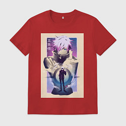 Мужская футболка Магическая битва Сатору Годзё расширение территори