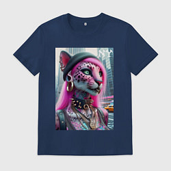 Мужская футболка Панк девушка-леопард в татухах в Нью-Йорке