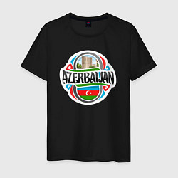 Футболка хлопковая мужская Azerbaijan, цвет: черный