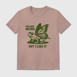 Мужская футболка Лягушка с крыльями ты странный но мне нравится
