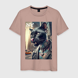 Мужская футболка Cool dude panther from New York - ai art