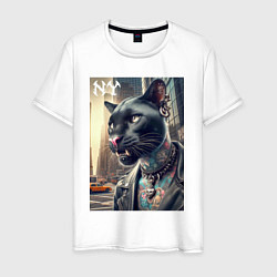 Мужская футболка Cool dude panther from New York - ai art