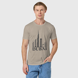 Футболка хлопковая мужская Dubai city style, цвет: миндальный — фото 2