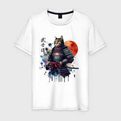 Мужская футболка Cat samurai - bushido ai art