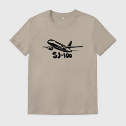 Мужская футболка Сухой Суперджет 100 черный с надписью