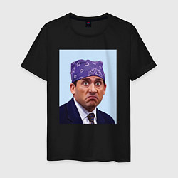 Футболка хлопковая мужская Michael Scott - Prison mike the office meme, цвет: черный