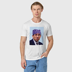 Футболка хлопковая мужская Michael Scott - Prison mike the office meme, цвет: белый — фото 2