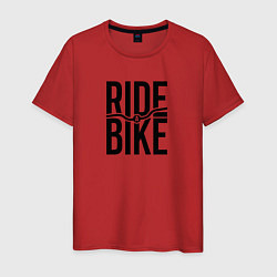 Футболка хлопковая мужская Black ride bike, цвет: красный