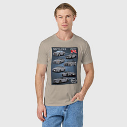 Футболка хлопковая мужская Skyline GTR, цвет: миндальный — фото 2