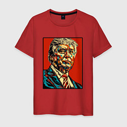 Футболка хлопковая мужская Дональд Трамп президент, цвет: красный